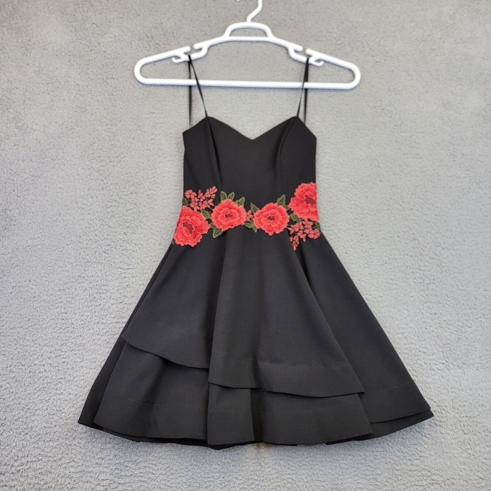 B Darlin Whimsigoth Dress Womens 2 Y2K Floral HOCO Tiered Baddie Babydoll Junior